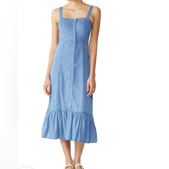 BB Dakota Babe Next Door chambray dress size 10 - Picture 1 of 11